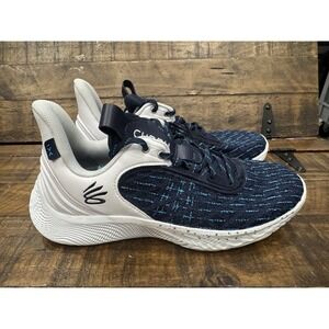 Under Armour Curry Flow 9 Team Size 10 White Midnight Navy 3025631-101